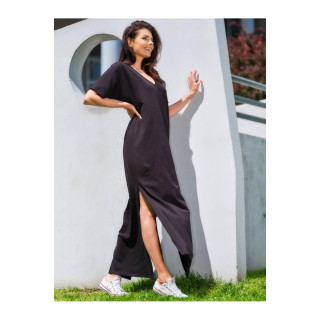 Dolga črna obleka z razporki