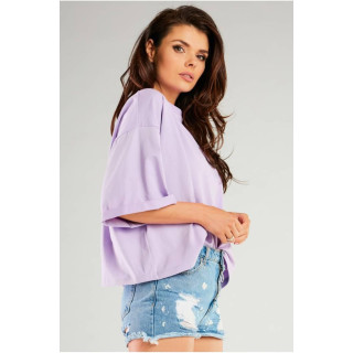 Ženska vijolična majica s širokimi rokavi