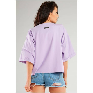 Ženska vijolična majica s širokimi rokavi