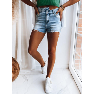 Svetlo modre kratke hlače z asimetričnim zapenjanjem