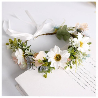 Boho venček za lase z rožicami