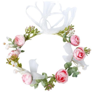 Roza cvetlični boho venec