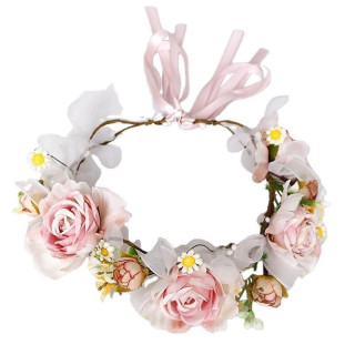 Boho venček za lase z velikimi cvetovi