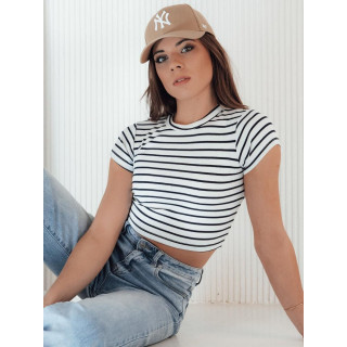 Ženska bela majica s črtami