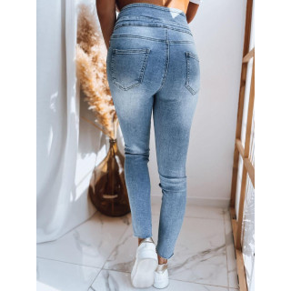 Modre ženske kavbojke z ekstra visokim pasom