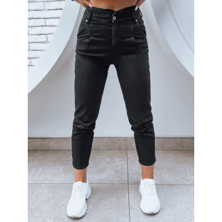 Ženske črne kavbojke z visokim pasom