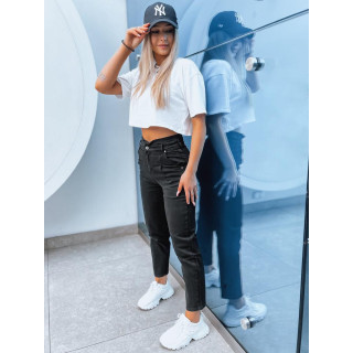 Ženske črne kavbojke z visokim pasom