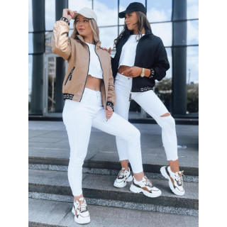 Ženska črna bomber jakna s šivi