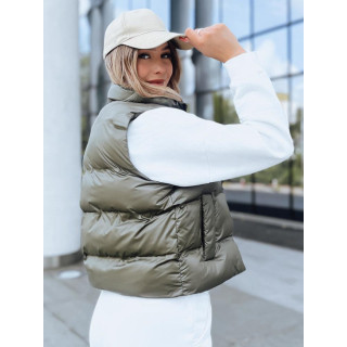 Prešit zelen telovnik z visokim ovratnikom