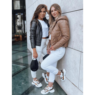 Zlata ženska jakna s šivi