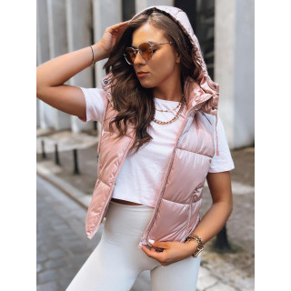 Roza kratek športni brezrokavnik s kapuco