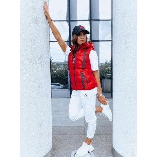 Ženski rdeč prešit telovnik