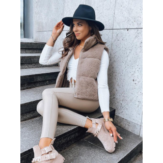 Ženski brezrokavnik rjave barve