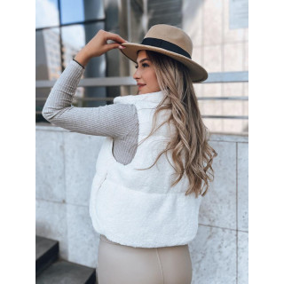 Ženski brezrokavnik v krem barvi