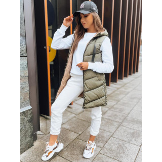 Ženski dvostranski telovnik v zeleni barvi