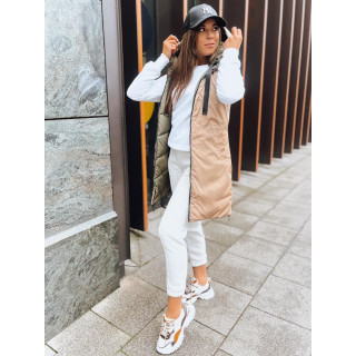 Ženski dvostranski telovnik v zeleni barvi