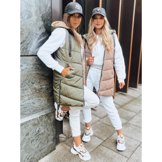 Ženski dvostranski telovnik v zeleni barvi