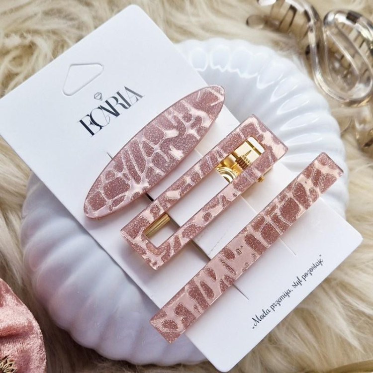 Roza komplet 3 sponk za lase