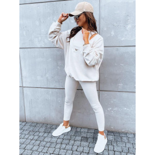 Ženski bež trojni komplet jopice, topa in pajkic