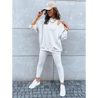 Svetlo bež ženski trojni komplet jopice, topa in pajkic