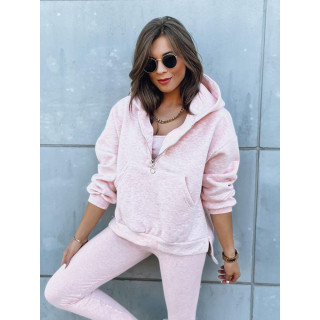 Ženski roza tridelni pulover, top in hlače