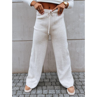 Ženske široke hlače v svetlo bež barvi