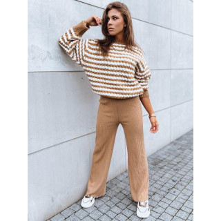 Ženske široke hlače v rjavi barvi