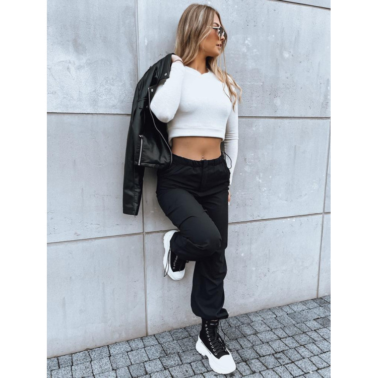 Črne ženske padalske hlače