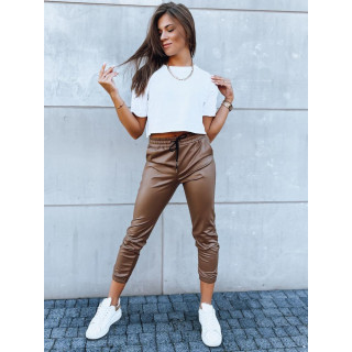 Ženske rjave povoščene joggerje