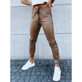 Rjave usnjene ženske joggerje