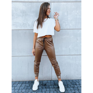 Rjave usnjene ženske joggerje