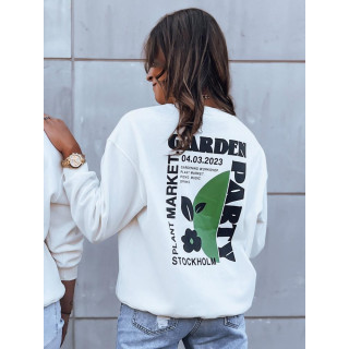 Bel ženski pulover s potiskom