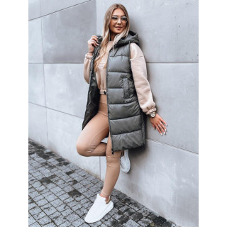 Temno siv ženski telovnik s šivi