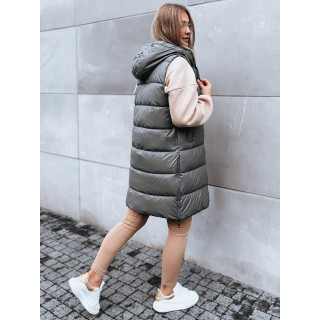 Temno siv ženski telovnik s šivi