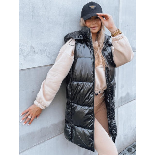 Dolg sijoč črn telovnik