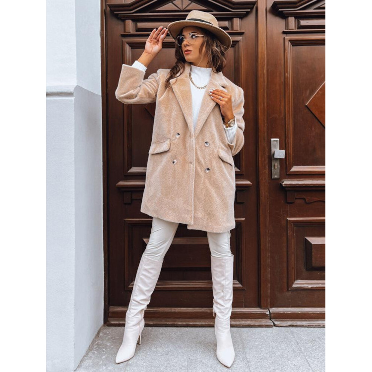 Svetlo bež oversize plašč iz alpake