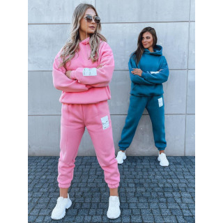 Roza ženska trenirka z našitki