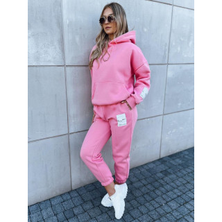 Roza ženska trenirka z našitki