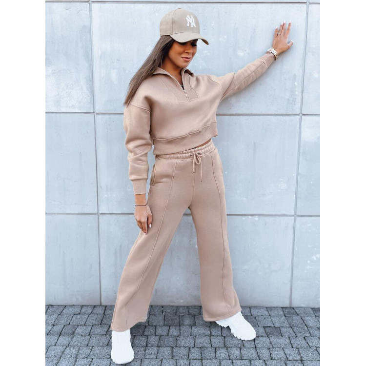 Ženski komplet trenirke v bež barvi
