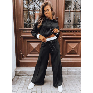 Ženski črn komplet jopica in hlače