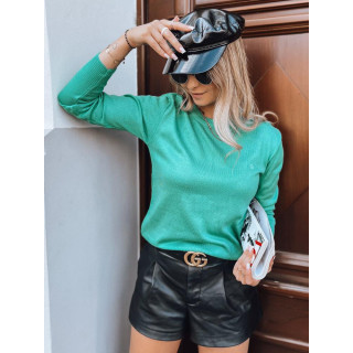 Klasičen ženski pulover zelene barve