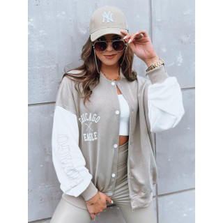 Temno bež oversize jakna s potiskom