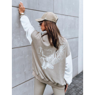 Temno bež oversize jakna s potiskom