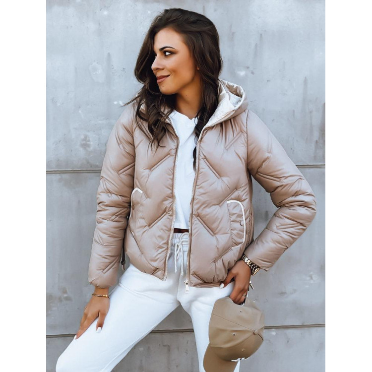 Ženska bež prešita jakna