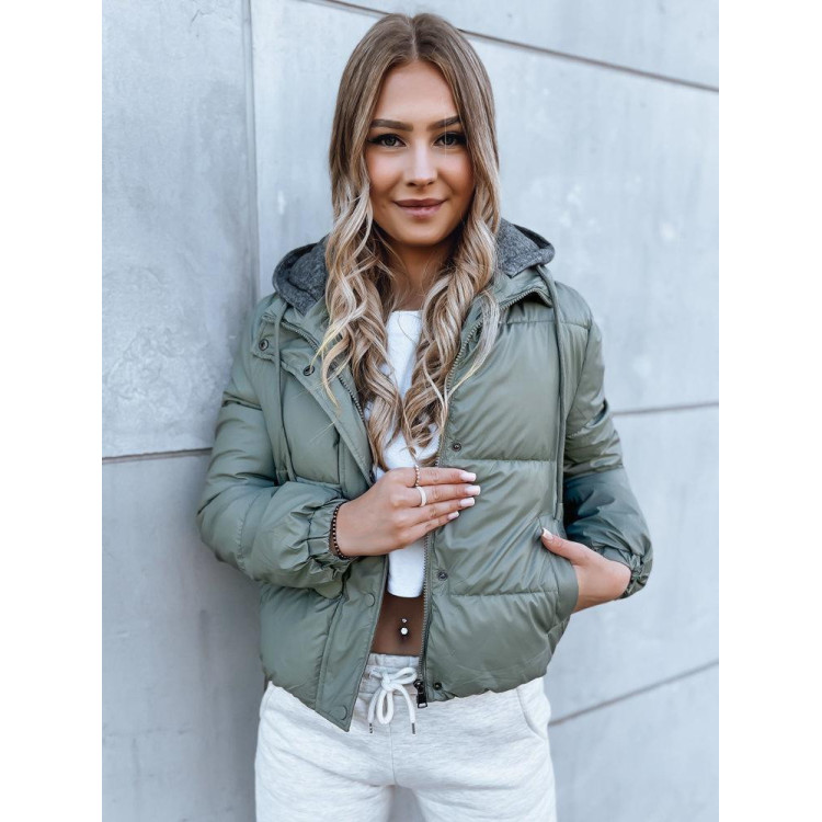 Kratka zimska jakna zelene barve