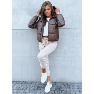 Ženska kratka jakna kavne barve