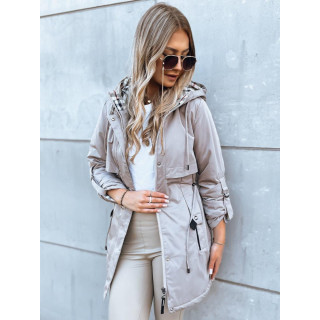 Jesenska ženska parka v sivi barvi