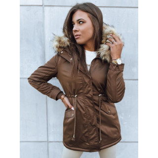 Ženska zimska parka kavne barve