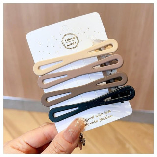 Komplet 4 sponk za lase v rjavi barvi