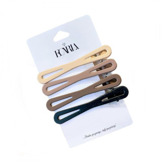 Komplet 4 sponk za lase v rjavi barvi